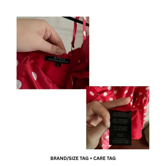 NWOT Atsu Sally Bow Midi Dress | Red Polka Dot | Size L - Picture 8 of 9